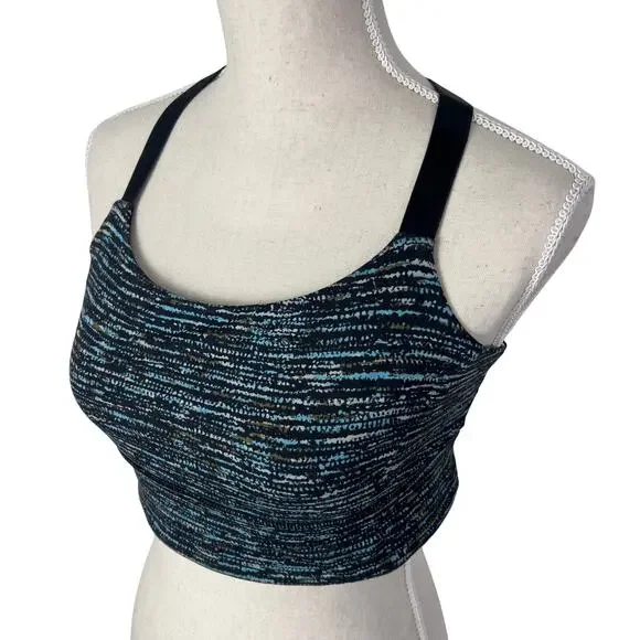 Lululemon Both Ways Sports Bra Strappy Back Blue Black Size 10 - Picture 3 of 7